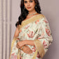 Janasya Cream Chanderi Silk Floral Printed Saree | Swadesiicart