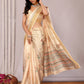 Janasya Beige Chanderi Silk Paisley Printed Saree | Swadesiicart