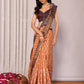 Janasya Orange Chanderi Silk Ikkat Printed Saree | Swadesiicart