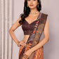 Janasya Orange Chanderi Silk Ikkat Printed Saree | Swadesiicart