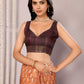 Janasya Orange Chanderi Silk Ikkat Printed Saree | Swadesiicart