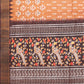 Janasya Orange Chanderi Silk Ikkat Printed Saree | Swadesiicart