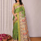 Janasya Green Chanderi Silk Kalamkari Printed Saree | Swadesiicart
