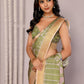 Janasya Green Chanderi Silk Ikkat Printed Saree | Swadesiicart