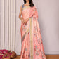 Janasya Peach Chanderi Silk Floral Printed Saree | Swadesiicart