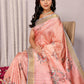Janasya Peach Chanderi Silk Floral Printed Saree | Swadesiicart