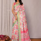 Janasya Pink Chanderi Silk Ikkat Printed Saree | Swadesiicart