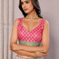 Janasya Pink Chanderi Silk Ikkat Printed Saree | Swadesiicart