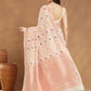 Janasya Light Peach Linen Blend Patola Jacquard Saree | Swadesiicart