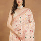 Janasya Light Peach Linen Blend Patola Jacquard Saree | Swadesiicart