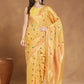 Janasya Yellow Linen Blend Patola Jacquard Saree | Swadesiicart