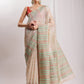 Janasya Beige Silk Blend Ikkat Jacquard Saree | Swadesiicart