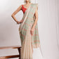 Janasya Beige Silk Blend Ikkat Jacquard Saree | Swadesiicart