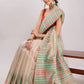 Janasya Beige Silk Blend Ikkat Jacquard Saree | Swadesiicart