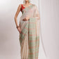 Janasya Beige Silk Blend Ikkat Jacquard Saree | Swadesiicart