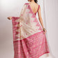Janasya Beige Silk Blend Ikkat Jacquard Saree | Swadesiicart