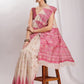 Janasya Beige Silk Blend Ikkat Jacquard Saree | Swadesiicart