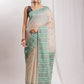 Janasya Beige Silk Blend Ikkat Jacquard Saree | Swadesiicart