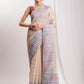 Janasya Beige Silk Blend Ikkat Jacquard Saree | Swadesiicart