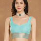 Janasya Sea Green Linen Blend Ethnic Motifs Jacquard Saree | Swadesiicart