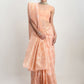 Janasya Orange Linen Blend Geometric Jacquard Saree | Swadesiicart