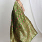 Janasya Green Silk Blend Floral Jacquard Saree | Swadesiicart