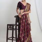 Janasya Purple Silk Blend Floral Jacquard Saree | Swadesiicart