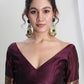 Janasya Purple Silk Blend Floral Jacquard Saree | Swadesiicart