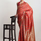 Janasya Red Silk Blend Ethnic Motifs Jacquard Saree | Swadesiicart