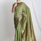 Janasya Green Silk Blend Ethnic Motifs Jacquard Saree | Swadesiicart