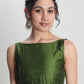 Janasya Green Silk Blend Ethnic Motifs Jacquard Saree | Swadesiicart