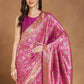 Janasya Pink Silk Blend Ethnic Motifs Jacquard Saree | Swadesiicart