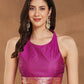 Janasya Pink Silk Blend Ethnic Motifs Jacquard Saree | Swadesiicart