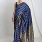 Janasya Blue Silk Blend Ethnic Printed Jacquard Saree | Swadesiicart