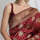 Janasya Maroon Silk Blend Ethnic Motifs Jacquard Saree | Swadesiicart