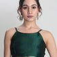 Janasya Green Silk Blend Ethnic Motifs Jacquard Saree | Swadesiicart