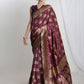 Janasya Purple Silk Blend Ethnic Motifs Jacquard Saree | Swadesiicart