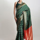 Janasya Dark Green Silk Blend Ethnic Motifs Jacquard Saree | Swadesiicart