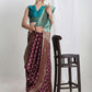 Janasya Purple Silk Blend Ethnic Motifs Jacquard Saree | Swadesiicart