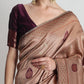 Janasya Beige Silk Blend Ethnic Printed Jacquard Saree | Swadesiicart