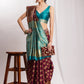 Janasya Purple Silk Blend Floral Jacquard Saree | Swadesiicart