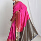 Janasya Pink Silk Blend Ethnic Motifs Jacquard Saree | Swadesiicart