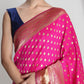 Janasya Pink Silk Blend Ethnic Motifs Jacquard Saree | Swadesiicart