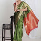 Janasya Green Silk Blend Ethnic Motifs Jacquard Saree | Swadesiicart