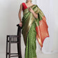 Janasya Green Silk Blend Ethnic Motifs Jacquard Saree | Swadesiicart