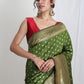 Janasya Green Silk Blend Ethnic Motifs Jacquard Saree | Swadesiicart