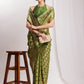Janasya Green Silk Blend Paisley Jacquard Saree | Swadesiicart