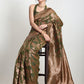 Janasya Green Silk Blend Floral Jacquard Saree | Swadesiicart
