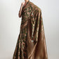 Janasya Green Silk Blend Floral Jacquard Saree | Swadesiicart