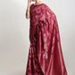 Janasya Magenta Silk Blend Floral Jacquard Saree | Swadesiicart